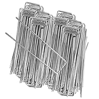 200 Pack 6 Inch Landscape Staples Galvanized Landscape Fabric Staples Anti-Rust Garden Stakes Landscaping Staples for Weed Fabric Barrier,Ground Cover, Festival Decorations,Fence