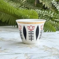 12X Premium Lebanese Coffee Cups - Fnejin Ahwe Shaffe From Lebanon - Traditional Handmade Lebanese Coffee Cups 2 Colors Gift Set From Beirut (Black), CC121