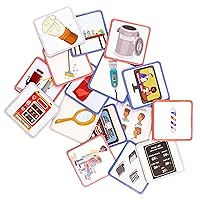 A Day at The Barbershop - Toddler Memory Matching Card Games for Kids - Montessori Learning Toy with African American Boy (Age 3+)