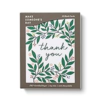 Compendium Boxed Blank Note Cards – 10 Thank You Note Cards – Botanical Wreath Design