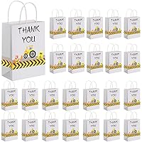 24 Pcs Construction Party Favors Bags Construction Theme Treat Bags Truck Themed Candy Bags Party Goodie Bags for Birthday Themed Party Supplies Decorations, 8.3 x 6.3 x 3.1 Inches
