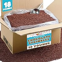 Chocolate Sprinkles Bulk - 18 Pound Case - Chocolate Flavored Jimmies - Big Bulk Wholesale Sprinkles - Great for Bakeries, Ice Cream Shops, Cupcakes, Cake Decorating