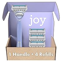 joy Razors for Women, 1 Handle, 4 Razor Blade Refills, Lavender, Lubrastrip to Help Avoid Skin Irritation