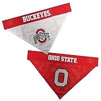 Pets First Collegiate Pet Accessories, Reversible Bandana, Ohio State Buckeyes, Small/Medium,Red/White