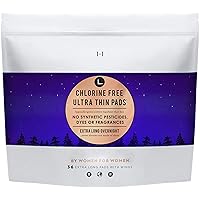 L. Chlorine Free Ultra Thin Pads Overnight Absorbency, Organic Cotton, Free of Chlorine Bleaching, Pesticides, Fragrances, or Dyes, 36 Count