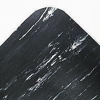 Matting CU3672BK Cushion-Step Marbelized Rubber Surface Mat, Prevent Falling, 36 X 72, 3' X 6', Black