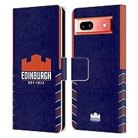 Head Case Designs Officially Licensed Edinburgh Rugby Home 2020/21 Crest Kit Leather Book Wallet Case Cover Compatible with Google Pixel 7a