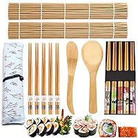 Sushi Making Kit, Delamu 21 in 1 Sushi Maker Bazooka Roller Kit with Bamboo  Mats, Chef's Knife, Triangle/Nigiri/Gunkan Sushi Mold, Chopsticks, Sauce  Dishes, Rice Spreader, User Guide 