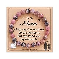 Gifts for Women, Natural Stone Bracelet for Mom Grandma Aunt Mother in Law Nana Boyfriend Mom