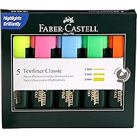 Faber Castell Faber Castell Textliner, Assorted Colours Pack Of 5 Multicolor