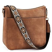 BOSTANTEN Crossbody Bags for Women Trendy Vegan Leather Hobo Purses Shoulder Handbags With Wide Shoulder Strap