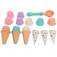 Ice Cream Shop Playset, Pretend Play Ice Cream and Cones, Ice Cream Toys for Kids, Dessert Play Set for Kids, Play Kitchen Accessories for Girls and Boys