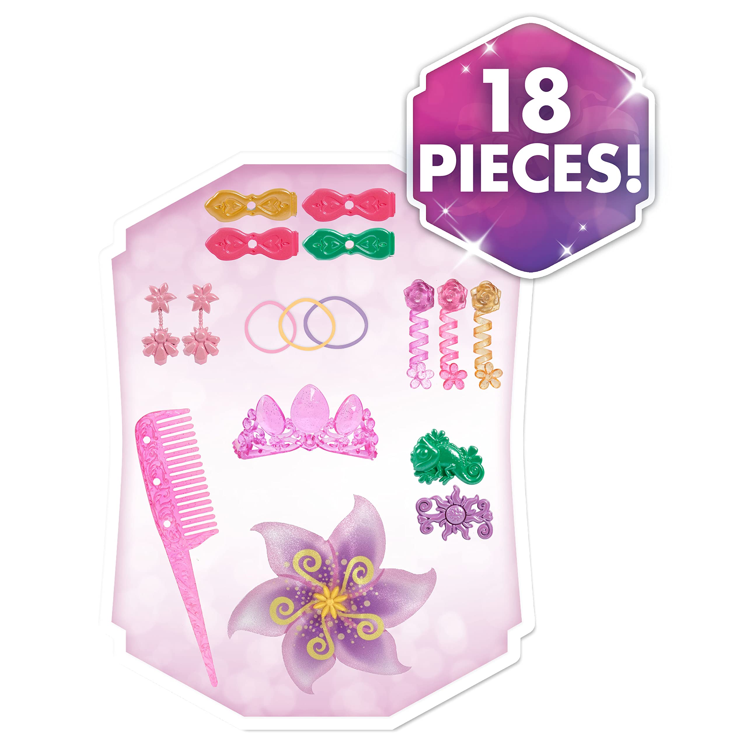 Disney Princess Rapunzel Styling Head, 18-pieces, Pretend Play, Officially Licensed Kids Toys for Ages 3 Up, Gifts and Presents by Just Play