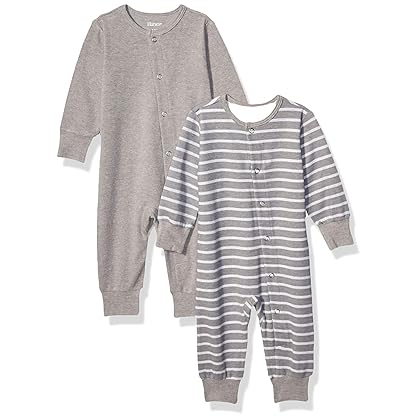 Hanes unisex-baby Sleep & Play Suits, Ultimate Flexy Pajamas for Boys & Girls, 2-pack