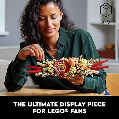 LEGO Icons Dried Flower Centerpiece 10314 Botanical Collection Crafts Set for Adults - Artificial Flowers with Rose and Gerbera, Table or Wall Decoration, Home Décor