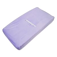 TL Care Heavenly Soft Chenille Fitted Contoured Changing Pad Cover, Lavender, for Girls