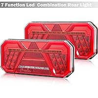 AGRISHOP 10-30V Magnetic Trailer Lights LED led Trailer Tail Light Rear Lights Magnetic 7Pin Plug 7.5m Cable Dynamic Flowing Sequential Indicator Waterproof for Caravan Tractor Truck Van Lorry E-mark 