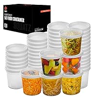 SQUATZ 50 Microwavable Food Container - 32oz Translucent Meal Box Storage with Lids, Ideal for Storing Soups, Condiments, Sauces, Dressing, Salads, Fruit, Baby Food, Healthy Snacks, and Leftovers