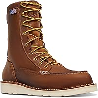Danner 8” Bull Run Moc Toe Work Boots for Men - Durable Full-Grain Leather with Non Slip Wedge Outsole and 3-Density Cushion Footbed, EH Resistant