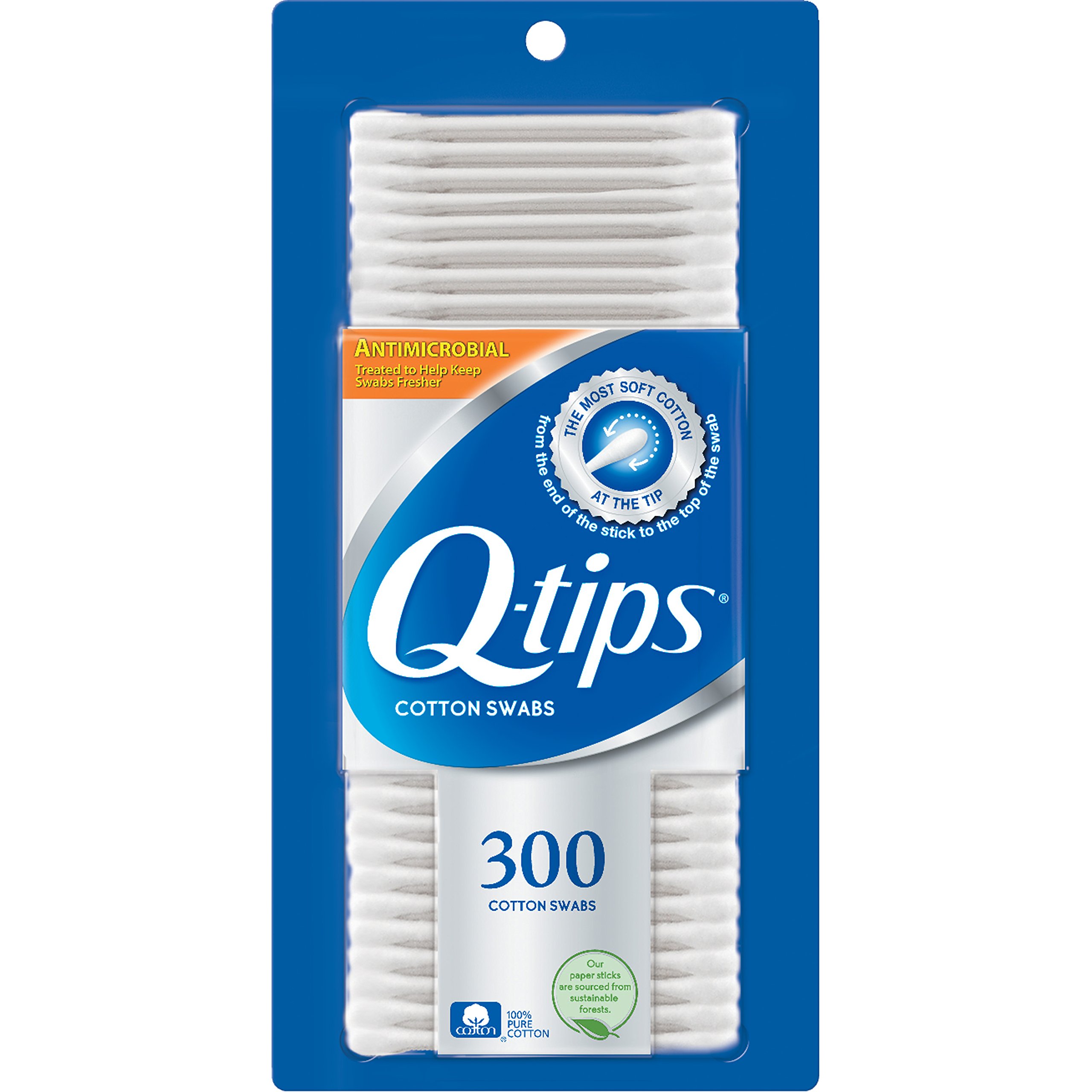 Q-tips Cotton Swabs ,SWAB,QTIPS,ANTIBAC,300/PK