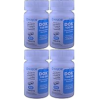 Docucate Sodium 100 mg Crushable Tablets for Gentle, Reliable Relief from Occasional Constipation Generic for Colace Crushable 100 Tablets per Bottle Pack of 4 Bottles Total 400 Tablets