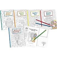 Barker Creek Inspired Writing Journals 10-Pack, 10 Journal Set – 2 Each of 5 Cover Designs, Picture-Story Format, College Rule, 48 Pages (3514)