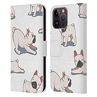 Head Case Designs Officially Licensed Haroulita French Bulldogs Cats and Dogs Leather Book Wallet Case Cover Compatible with Apple iPhone 15 Pro Max