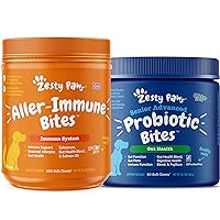 Allergy Immune Supplement for Dogs Lamb- with Omega 3 Wild Alaskan Salmon Fish Oil + Probiotic for Dogs - with Natural Digestive Enzymes + Prebiotics & Pumpkin