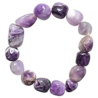 Zenergy Gems Charged Natural Gemstone Crystal Nugget Bead Bracelet + Selenite Charging Heart [Included]