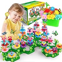 Flower Garden Building Toys for Girls Age 3, 4, 5, 6, 7 Year Old - STEM Gardening Pretend Toys for Kids - Stacking Game for Toddlers Play Set - Educational Activity for Preschool (148 PCS)