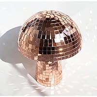 7 Inch Rose Gold Mushroom Disco Ball, Mushroom Disco Ball Reflective Mirror Ball for Wedding Party Room Bar Decor