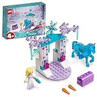 LEGO Disney Princess Elsa and The Nokk’s Ice Stable Building Toy 43209 Disney Frozen Toy with Buildable Toy Horse Figure and Mini Doll, Starter Bricks for Kids Age 4+, Great Gift for Girls and Boys