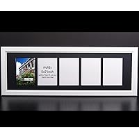 CreativePF 5 Opening Glass Face White Picture Frame to hold 5 by 7 inch Photographs including 10x32-inch Black Mat Collage