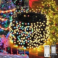 LYHOPE Christmas Lights, 98.4ft 300 LED Christmas Fairy Lights, Warm White & Multi Color Changing String Lights, with Remote 11 Modes 30V Xmas Tree Lights for Patio Yard Party Indoor Outdoor Decor
