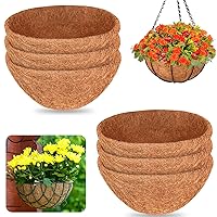Halatool 6PCS 12 Inch Coco Liner Round Coco Coir Hanging Basket Liners 100% Natural Coconut Liners for Planters Coconut Basket Liners for Flowers Vegetables Indoor Outdoor Plants