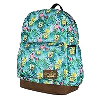 INTIMO, SpongeBob SquarePants And Patrick Star Tropical School Travel Backpack With Faux Leather Bottom