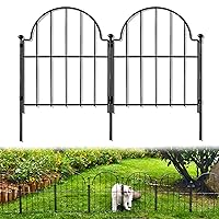 Garden Fence, 22 in(H) x 130 in(L) Arched Rustproof Metal No Dig Fence Garden Fence Border, Ground Stake Animal Barrier Fence for Rabbit Dog, Outdoor Decor for Yard & Patio