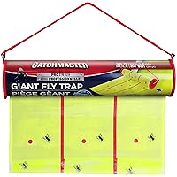 Catchmaster Giant Fly Glue Trap 1-Pack 30 Feet Each, Adhesive Fly Traps Outdoor, Sticky Bug Catcher, Bulk Flying Insect Paper Roll, Pet Safe Pest Control for Garage, Barn, Greenhouse & Garbage Room