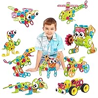 PicassoTiles STEM Learning Toys 250 Piece Building Block Kids Construction Engineering Kit Toy Blocks Children Early Education Playset w/Free IdeaBook, Power Drill, Clickable Ratchet, Age 3+ PTN250