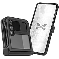 Ghostek ATOMIC slim Galaxy Z Flip 4 Case Clear with Black Aluminum Metal Bumper Premium Rugged Heavy Duty Shockproof Protection Phone Covers Designed for 2022 Samsung Galaxy Z Flip4 (6.7 Inch) (Black)