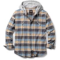 CQR Men's 100% Cotton Plaid Flannel Shirt, Long Sleeve Shirt Jackets, Casual Outdoor Jacket with Pockets