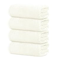 Tens Towels Large Bath Towels, 100% Cotton, 30 x 60 Inches Extra Large Bath Towels, Lighter Weight, Quicker to Dry, Super Absorbent, Perfect Bathroom Towels (Pack of 4, Cream)