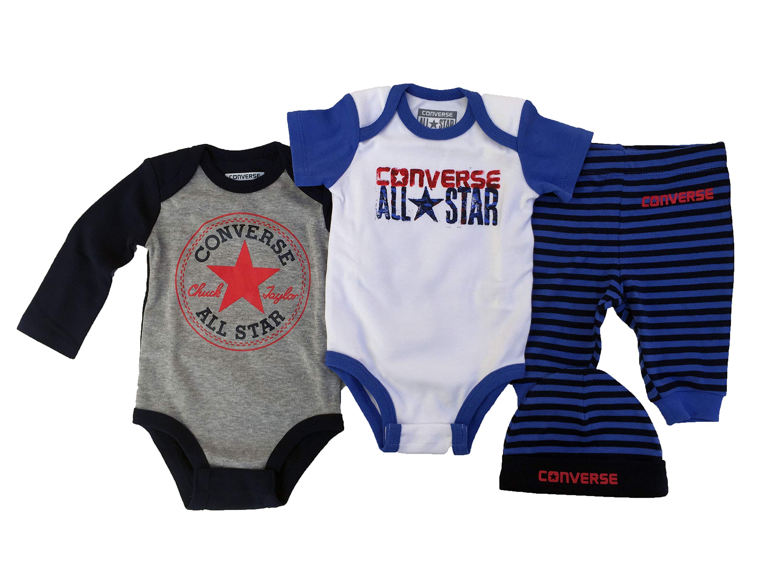 Converse Infant 2 Bodysuits, Beanie and Leggings 4 Piece Deluxe Gift Box