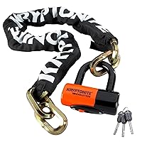 Kryptonite New York 1210 Bike Chain Lock, 3.25 Feet Long Heavy Duty Anti-Theft Sold Secure Gold Bicycle Chain Lock with Evolution Disc Lock and Keys for Ultimate Security E-Bike, Motorcycle, Scooter