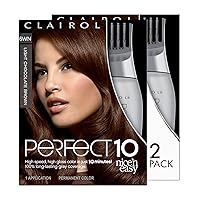 Nice'n Easy Perfect 10 Permanent Hair Dye, 6WN Light Chocolate Brown Hair Color, Pack of 2