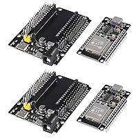 AITRIP 2 Sets ESP-WROOM-32 ESP32 ESP-32S Type-C USB Development Board Type-C USB CH340C WiFi+Bluetooth Ultra-Low Power Dual Core ESP32-DevKitC-32 ESP-WROOM-32 Expansion Board for Arduino