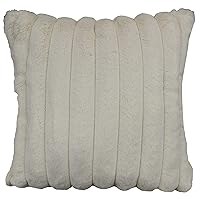 Zippered Cushion Cover Pillow with Removable Soft Angel Hair Filler, Madison Cream - White, 20 x 20-Inch