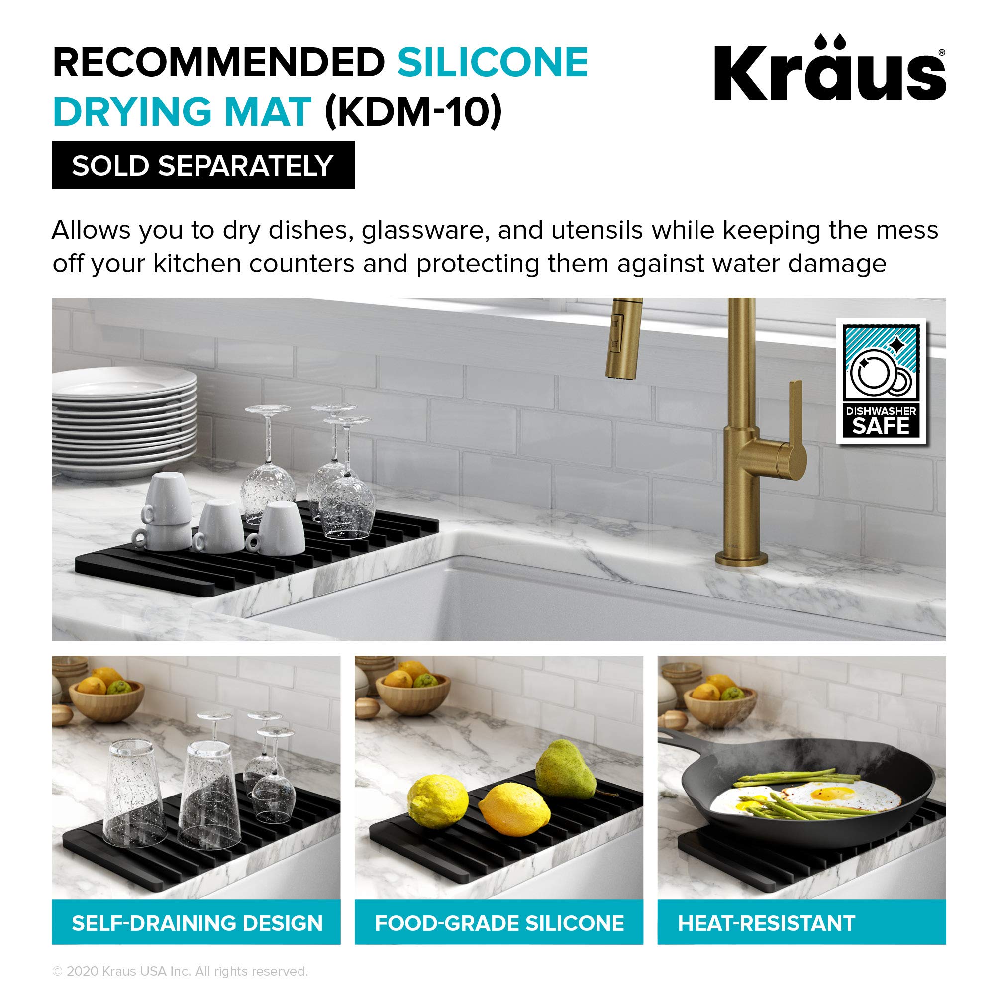 Kraus KHU110-27 Standart PRO 27-inch 16 Gauge Undermount Single Bowl Set (5 Item Bundle: Sink, Bottom Grid, Assembly, Drain Cap, Kitchen Towel), 27 Inch, Stainless Steel