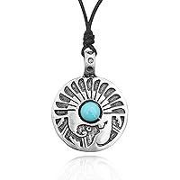 Native American Indian Symbol Silver Pewter Charm Necklace Pendant Jewelry