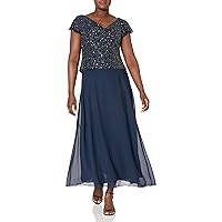 J Kara Women's Petite Flutter-Sleeve Embellished Popover Dress